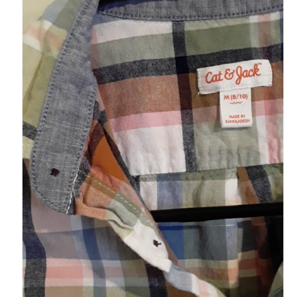 Cat & Jack Short Sleeve Plaid Shirt